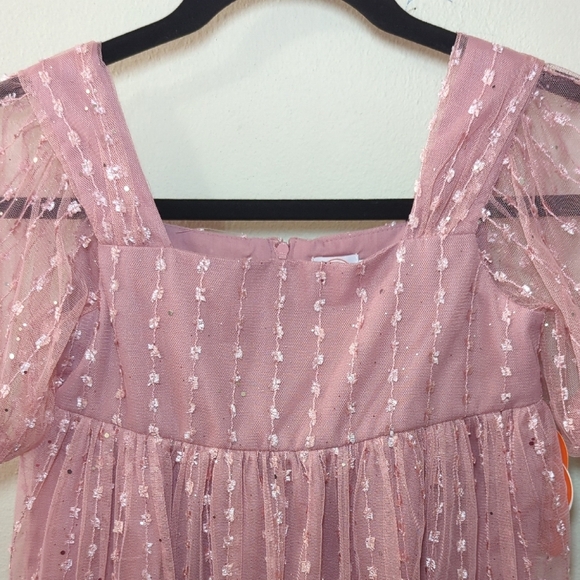 Wonder Nation Special Occasion Dress in Rose Herb Tulle NEW Girls Size 8 - Picture 3 of 8